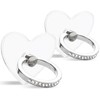 [2 Pack] Transparent Diamond Setting Cell Phone Ring Holder Stand,360