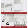 Sywhitta 3-Tier Plastic Rolling Utility Cart with Handle, Multi-Functional Storage