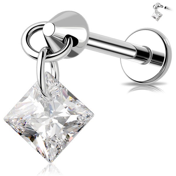 MeIighting Titanium G23 Flat Back Earring 16G Internally Threaded Dangle