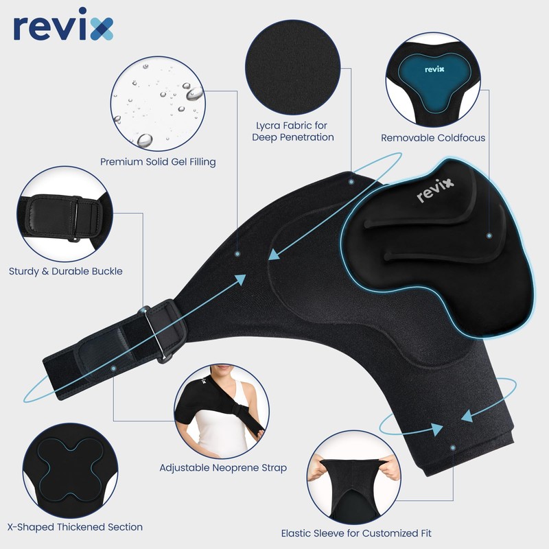 REVIX XL Triple-Layer Gel Shoulder Ice Pack for Rotator Cuff