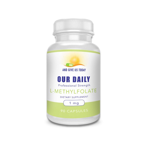 Our Daily Vites L-Methylfolate 1mg / 1000 mcg Maximum Strength Active Folate, 5-MTHF, Filler Free, Gluten Free, Non-GMO, Vegetarian Capsules 90 Count (Pack of 1)