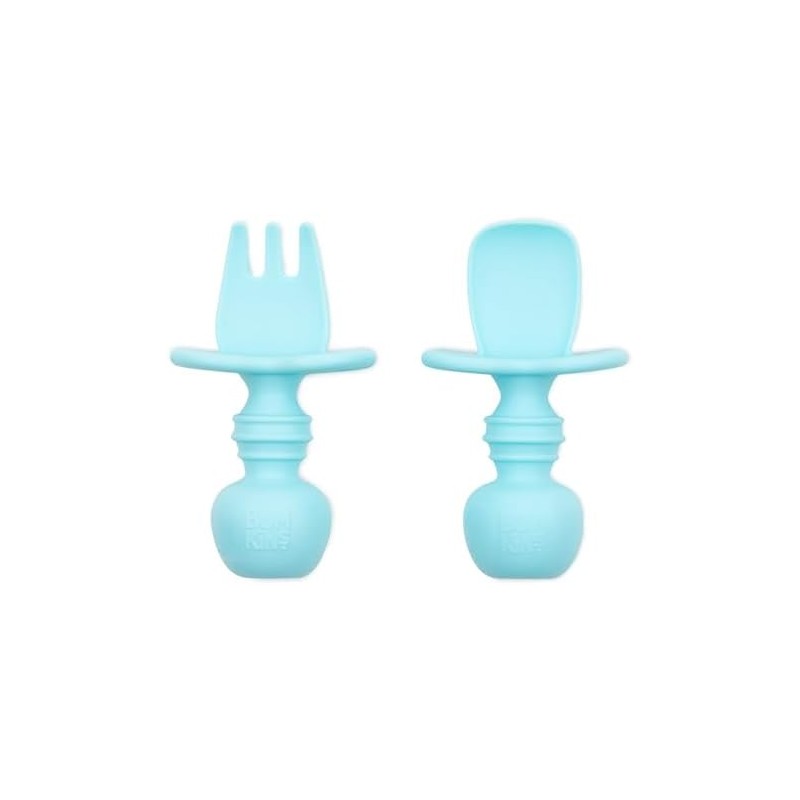 Bumkins - Juego de utensilios para bebé, cucharas de silicona