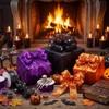 3 Rolls Purple Black Orange Glitter Mesh Wired Ribbon Halloween