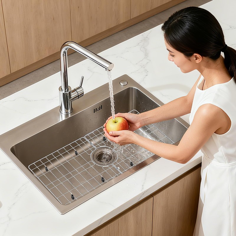 Chilinii 24" x 12" Stainless Steel Sink Protector - Large