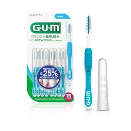 GUM Proxabrush Go-Betweens - Cepillos interdentales - Púas dentales de cerdas suaves para quitar la placa - Seguro para aparatos ortopédicos y disposi