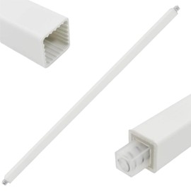 IWIWE 24 Inch Towel Bar Replacement Rod for Ceramic Holder - Spring Loaded Adjustable Square Plastic Towel Rod for Bathroom and Kitchen Porcelain Holders (White Reliable Plastic)