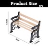 QIHAWN 1/24 Black Wooden Miniature Park Bench for Diorama Model