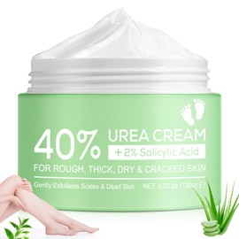 Urea-Creme, 120 g, Urea-Creme für Füße, 40 % Urea + 2 % Salicylsäure, Creme für trockene und rissige Füße, tiefe Feuchtigkeitsversorgung für trockene und raue Haut