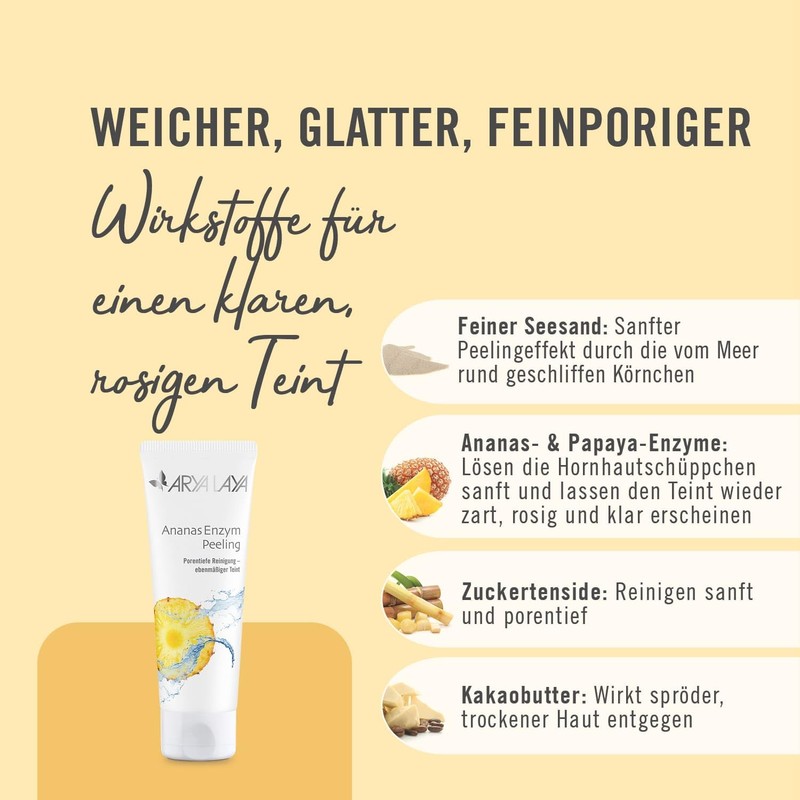 ARYA LAYA Pineapple Enzyme Scrub, 75 ml: Gentle, Deep Pore