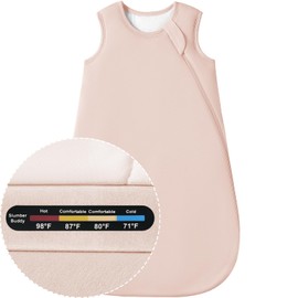 Slumber Buddy Baby Sleep Sack 12-18 Months, 70% Rayon Made from Bamboo 30% Cotton 1 TOG Infant Girl Sleeping Sac 18 Month, Transitional Warm Quilted Wearable Blanket Bag Blush Pink