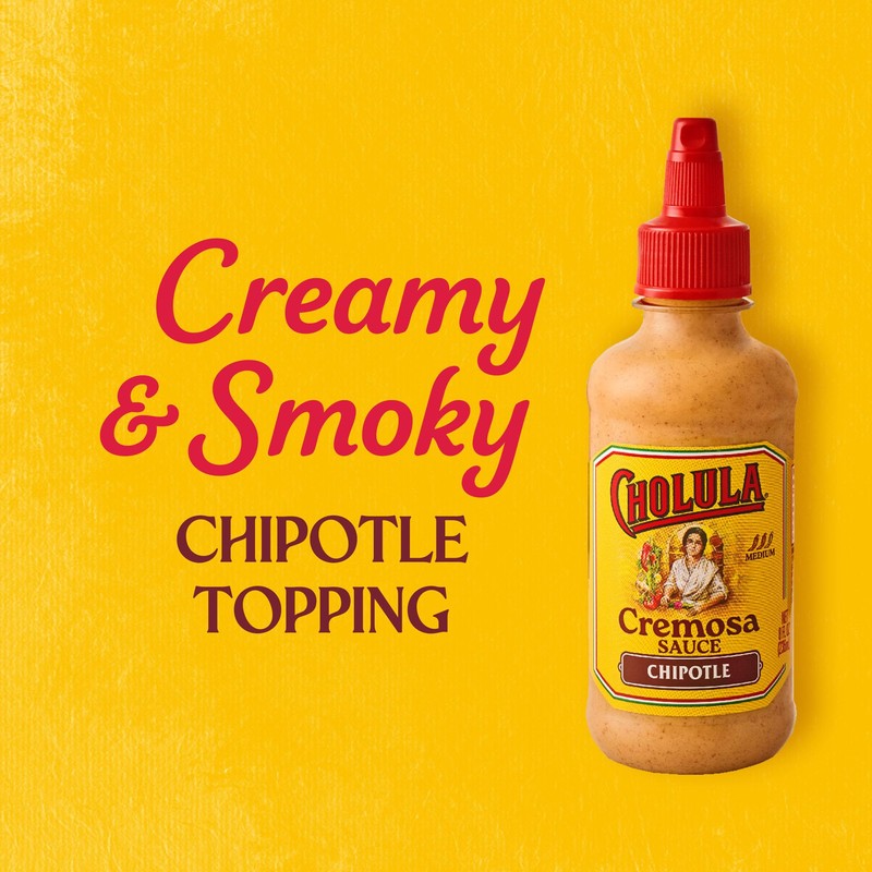 Cholula Cremosa Sauce, Chipotle, Medium Heat, Creamy, Smoky, Squeezable Topping