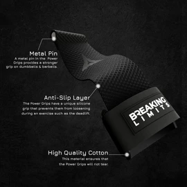 Breaking Limits Fast Grip Lifting Straps Strength Training - Non-Slip Grip Aids Weight Training - Lifting Aid Gym Lifting Straps for Bodybuilding, Weightlifting & Crossfit