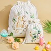 2 Pack Baby Shower Bags Boho Gift Bags Drawstring Greenery