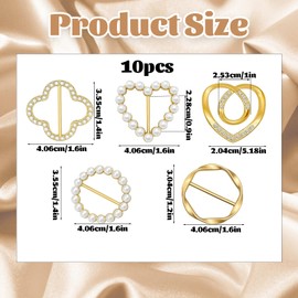 XLTXWD 10 PCS Scarf Rings, Belt Clips for Clothing, Sash Clasps, Ladies' Scarf Rings, Suitable Clips for Clothing, Ladies' Accessories, Elegant Clothing Solutions
