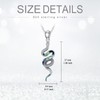 LONAGO 925 Sterling Silver Snake Pendant Necklace for Women Abalone
