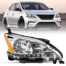 SOCKIR Headlight Assembly Fit for 2013-2015 Nissan Sentra OEM Style Headlamp Replacement Right Passenger Side Bulbs Included