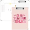 in My Teacher Era Pink Clipboard Folio with Storage Pocket