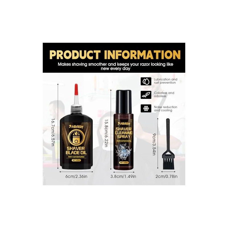Razor Cleaner and Lubricating Oil Set for Razor Head, 120