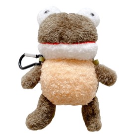 Yatchen Fur Case for AirPods 1&2, Unique Cute 3D Cartoon Fluffy Plush Frog Design Funny for AirPods Cover Case with Keychain Protective Case for AirPods 1&2 Frog Brown
