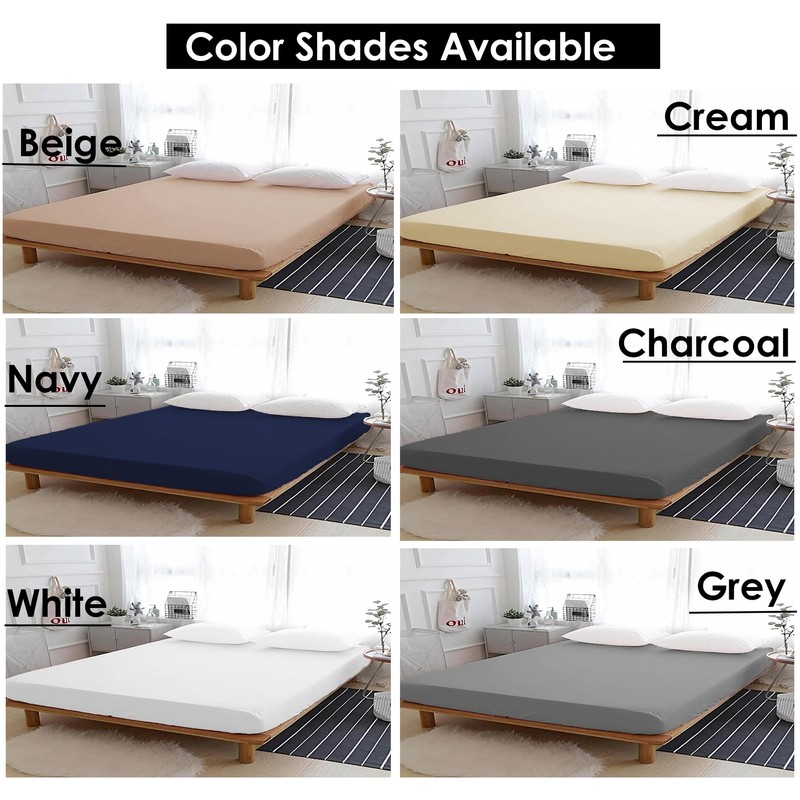 APEX FURNISHINGS Silver Grey Fitted Sheets King Size Easy Care
