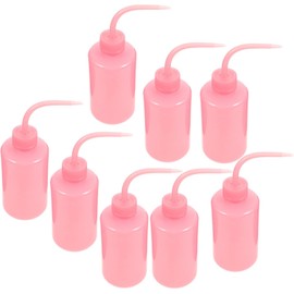 Botella de Limpieza de Pestañas 250ml Rosa Abs 8 Piezas Boca Curva, 250ml, Resistente a Impactos y Altas Temperaturas, para Limpieza de Cejas y Pestañas