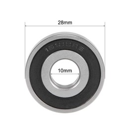 sourcing map 16100-2RS Deep Groove Ball Bearing 10 x 28 x 8 mm Double Shielded Chrome Steel P0 (ABEC1)