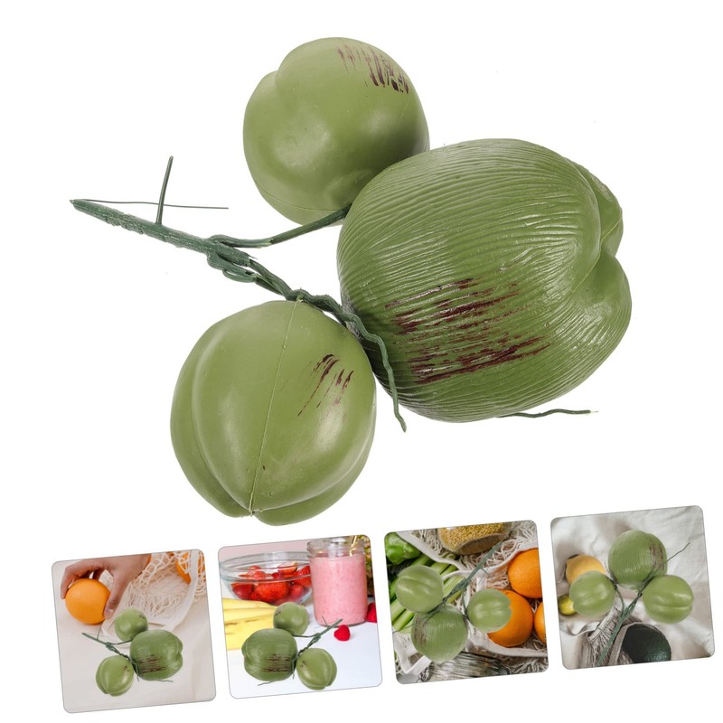 Holibanna 1 Bunch Artificial Coconut Jungle Decorations Fake Coconuts Decoration