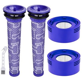 V8 Filter Replacement Compatible with Dyson V7 V8 Animal V8 Absolute V8 Motorhead Origin SV10 V7 Animal V7 Cordless Stick Vacuum, 2 HEPA Post Filters+2 Pre Filters, Part 965661-01 & 967478-01