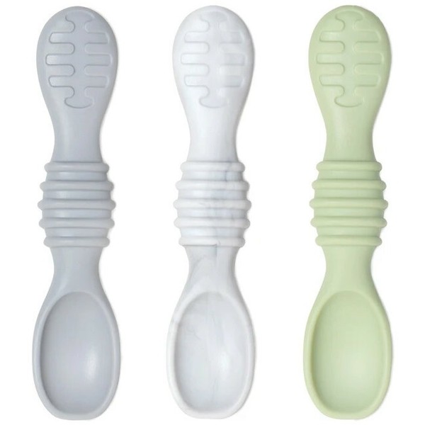 Bumkins Silicone Dipping Spoons 3 Pack - Grey