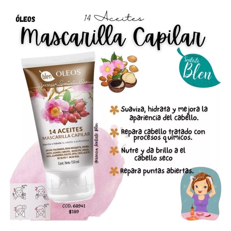 Blen Crema Capilar Mas Biotina Y Colageno Cabello Hermoso Kit