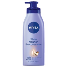 NIVEA Shea Nourish Body Lotion, Dry Skin Lotion with Shea Butter, 16.9 Fl Oz Pump Bottle