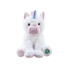 White Eco Plush Unicorn - 23 cm (1 Pc.) - Eye-catching Soft And Sustainable Stuffed Toy, Perfect Eco-friendly Gift For Kids