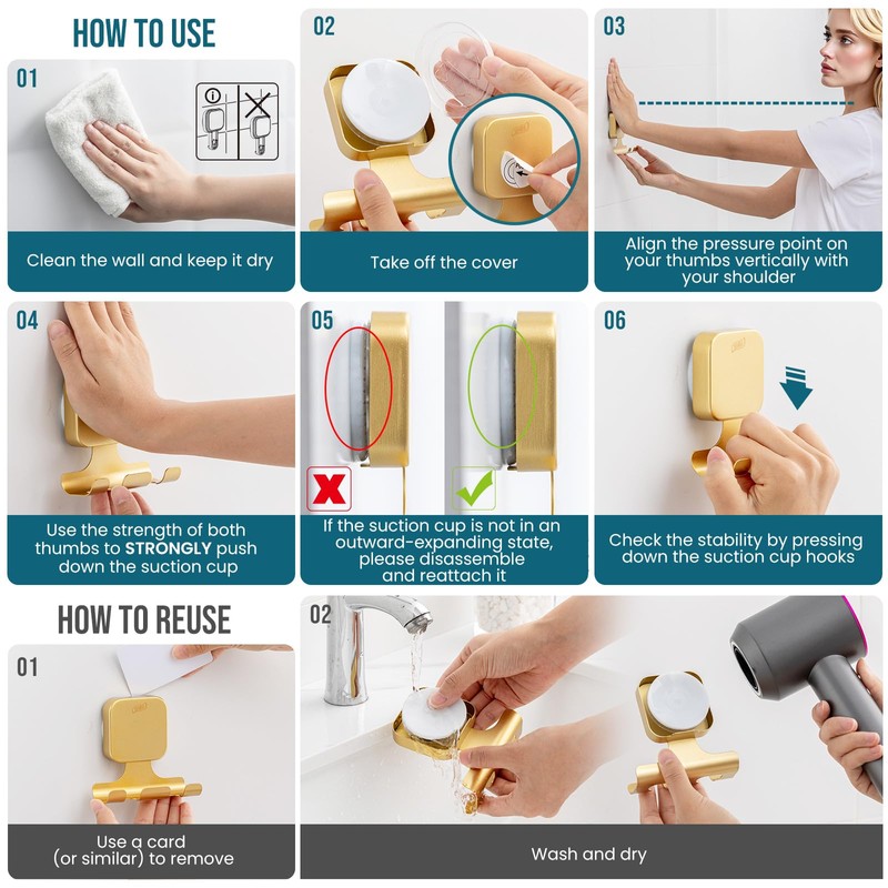 TAILI Shower Razor Holder Suction Cup, Vacuum Hanger Door Hooks