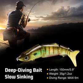 Bass Fishing Lures Kit for Freshwater (3pcs), Trout Fishing Bait, Saltwater Multi Jointed Swimbait for Trout Crankbaits Bass Fishing (Hook Size:#4) B