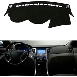 Cubierta de Salpicadero para Hyundai Sonata 2011-2014, Alfombrilla Antideslizante, Negro