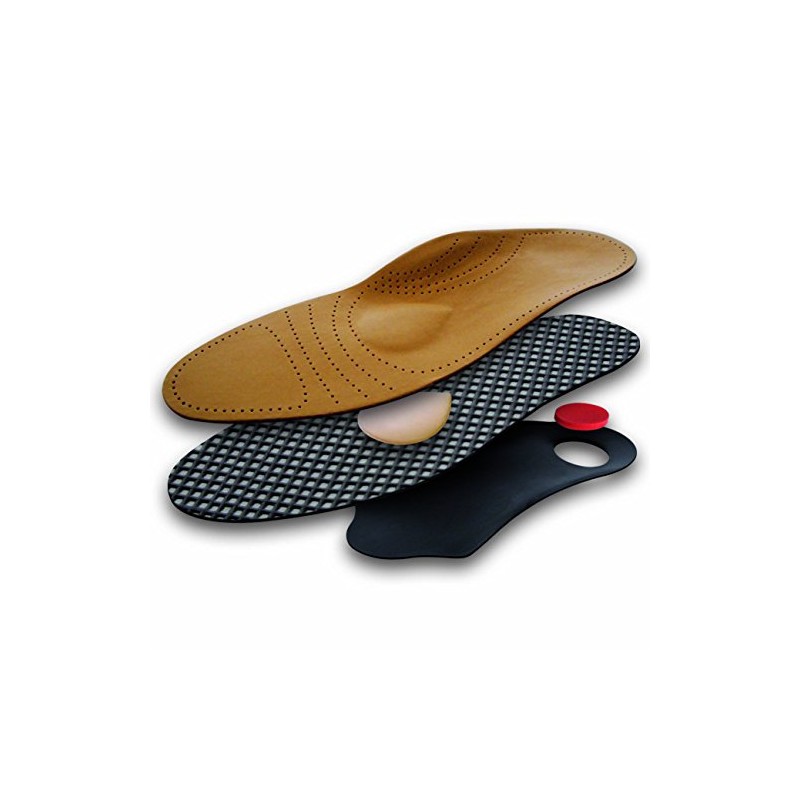 Lenzen Premium Leather Footbed Insole with Metatarsal Support, beige