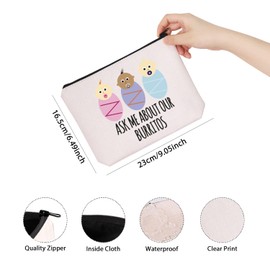 TSOTMO Funny Nurse Gift Ask Me About Our Burritos Labor & Delivery Pregnancy Coach Planner Makeup Bag, Beige, Our Burritos