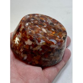 Carnelian Crystal Tower Buster Orgone Generator Energy Accumulator PERFECT GIFTING TOOL!!!! Made using Advance Harmonics Orgonite Many Beautiful Ingredients! tbmchm(Carnelian)