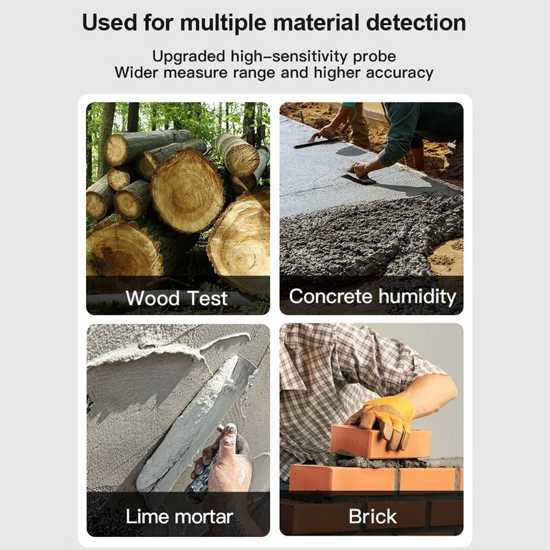 Handheld Moisture Meter LCD Display Digital Moisture Tester for Wood