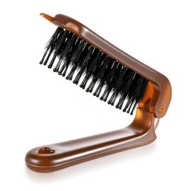 LIQWEI 1 Pc Travel Folding Hair Brush, Boar Bristle Brushs Small Hairbrush, Portable Pocket Hair Brushs Compact Beard Brush For Any Hairstyles, Restore Shine, Beard