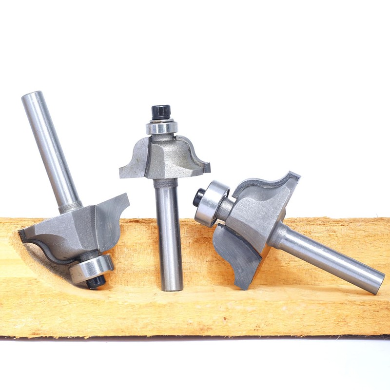 Akylin 3Pcs Roman Ogee Router Bit Set,1/4" Shank,Bearing Guided Decorative