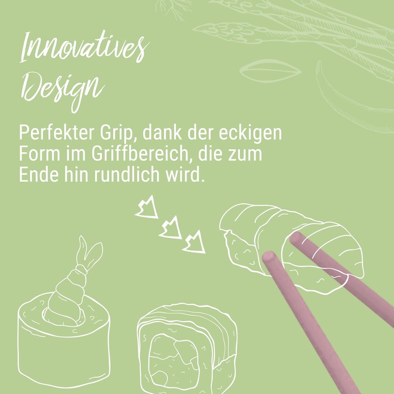 elastoREuse - Chopsticks Dishwasher Safe Made of BPA Free Plastic