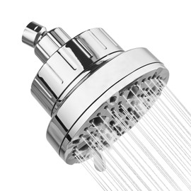 OFFO Fixed Shower Head with Filtered, 9 Modes 13cm(5 inch) Waterfall Shower Head, Remove Chlorine and Harmful Substances, with Djustable Metal Swivel Ball Joint,for Home Hotel Bathroom,Chrome