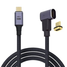 NFHK Magnetic Connector USB4 Cable 20Gbps Left Right Angled 90 Degree with 100W Charging and 8K@60Hz 5K@60Hz USB4.0