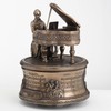 Bronzed Mozart Playing Piano Spinning Music Box