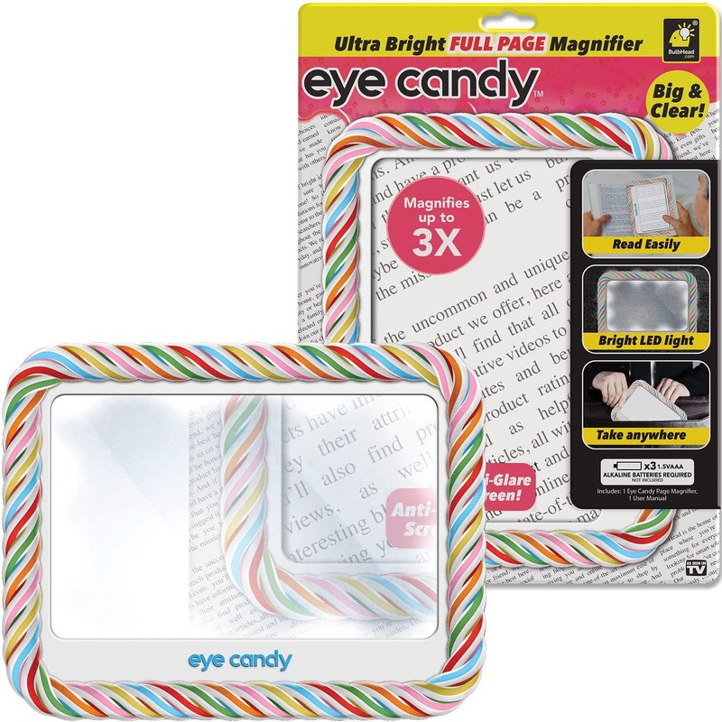 Eye Candy Ultra Bright Full Page Magnifier and Book Light,