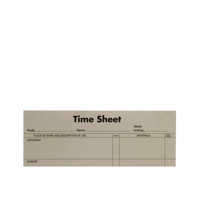 Exacompta - Ref 130Z - Guildhall - Time Sheets, Saturday