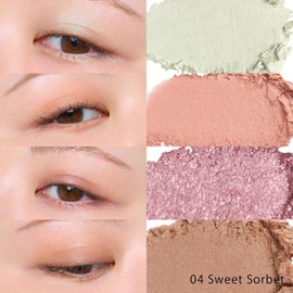 to/one (tone) Petal Float Eye Palette 04 Sweet Sorbet Eyeshadow Eyeshadow Palette Glitter Satin Matte