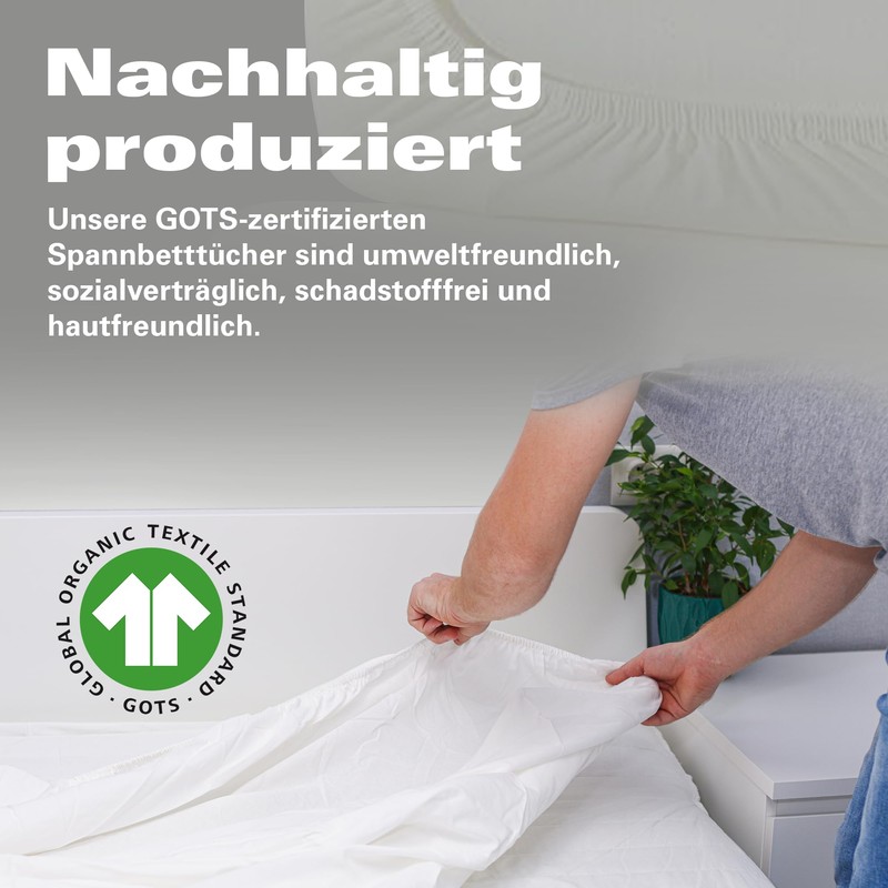 BaSaTex Organic Jersey Fitted Sheet 90 x 200 cm -
