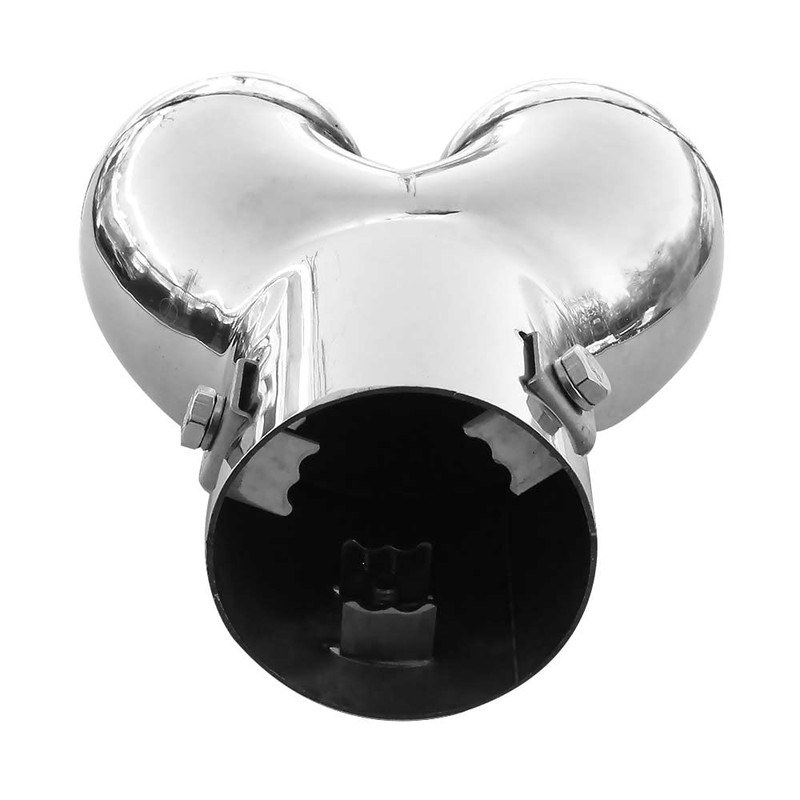 Double Exhaust Trim Tailpipe Exhaust Stainless Steel Sport Round Sport